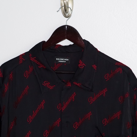 BALENCIAGA Pajama Short Sleeve Button-Up Shirt - Picture 13 of 16